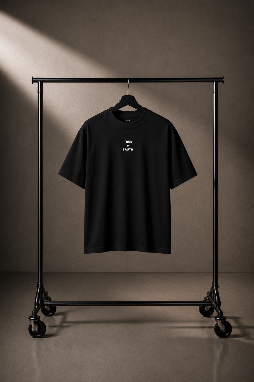 TRUTH High-Neck Tee in Black on hanger