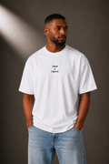 TRUTH High-Neck Tee in White, front view on male model