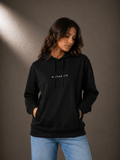 METANOIA Side-Pocket Hoodie in Black, front view on female model